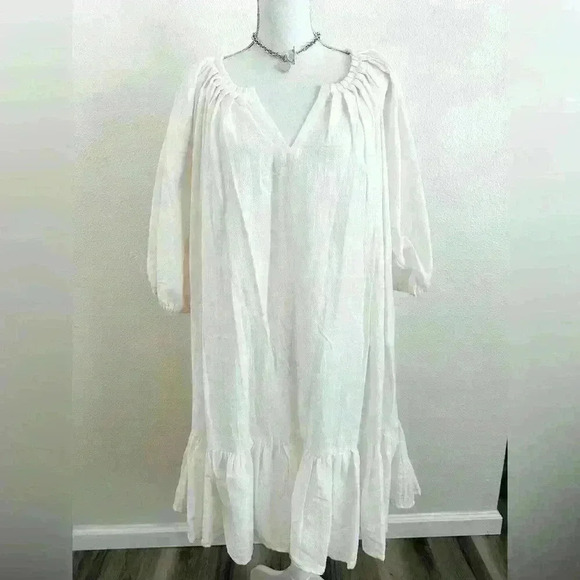 Salt and Soda Pull Over Puff Sleeve Midi Dress Size Small- Medium - Picture 2 of 8